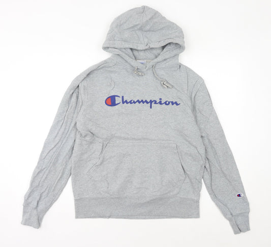 Champion Womens Grey Hoodie Size 14 Pullover Logo Sportswear