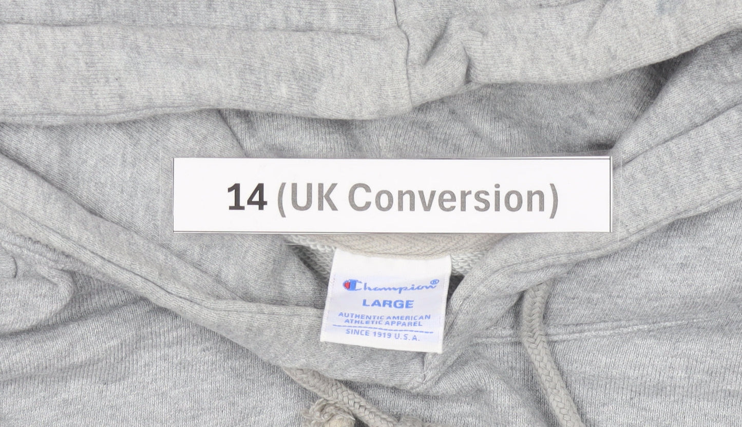 Champion Womens Grey Hoodie Size 14 Pullover Logo Sportswear