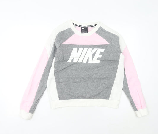 Womens UK 8 Regular Nike Multicoloured Pullover Sweatshirt