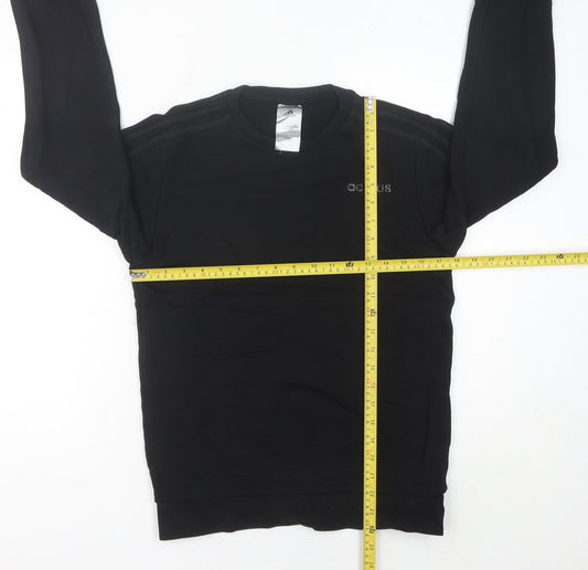 Adidas Womens Black Sweatshirt UK 10 Regular Fit Crew Neck