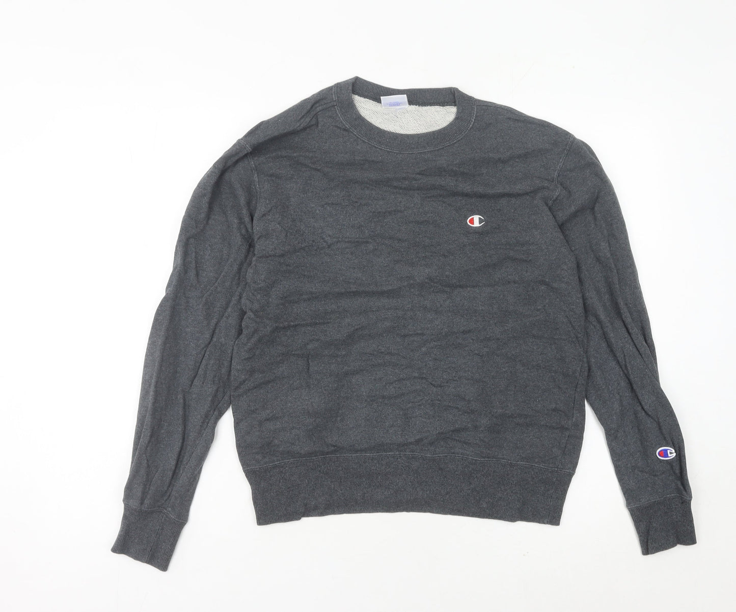 Champion Unisex Adults Grey M Pullover Sweatshirt Crew Neck Logo