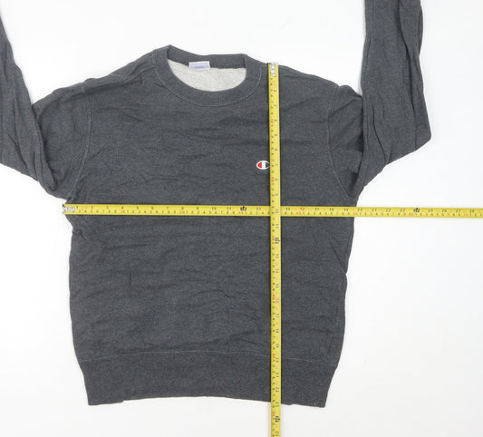 Champion Unisex Adults Grey M Pullover Sweatshirt Crew Neck Logo