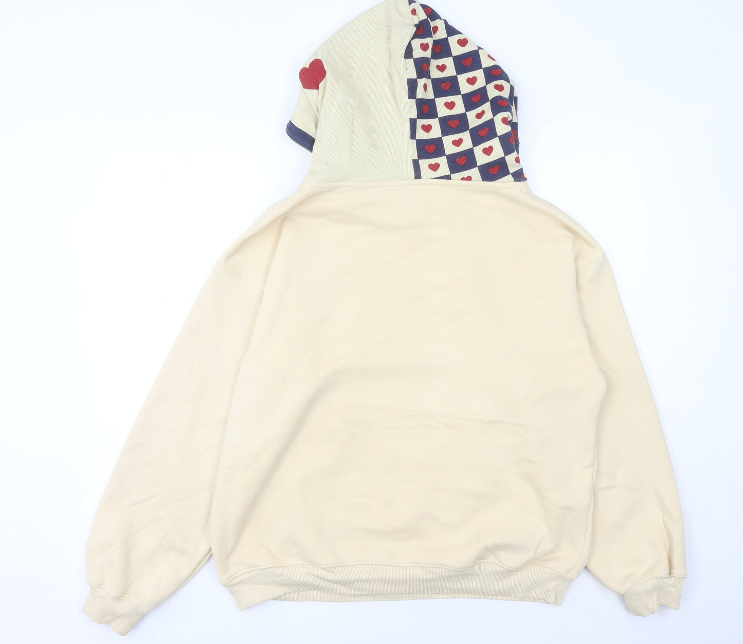 Champion Women’s Beige Pullover Hoodie Large Heart Print Hood