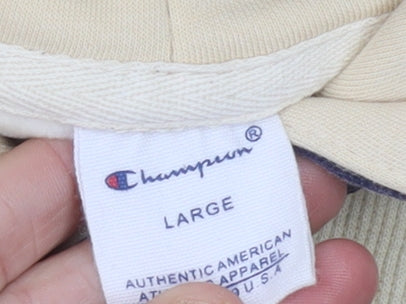 Champion Women’s Beige Pullover Hoodie Large Heart Print Hood
