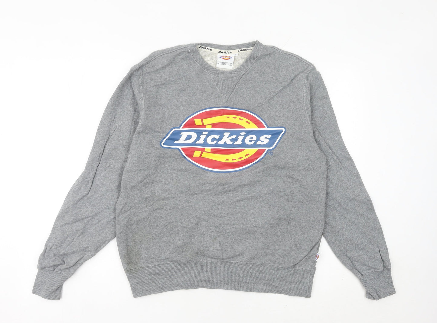 Dickies Women’s Grey Logo Sweatshirt Size 12 Long Sleeve Pullover