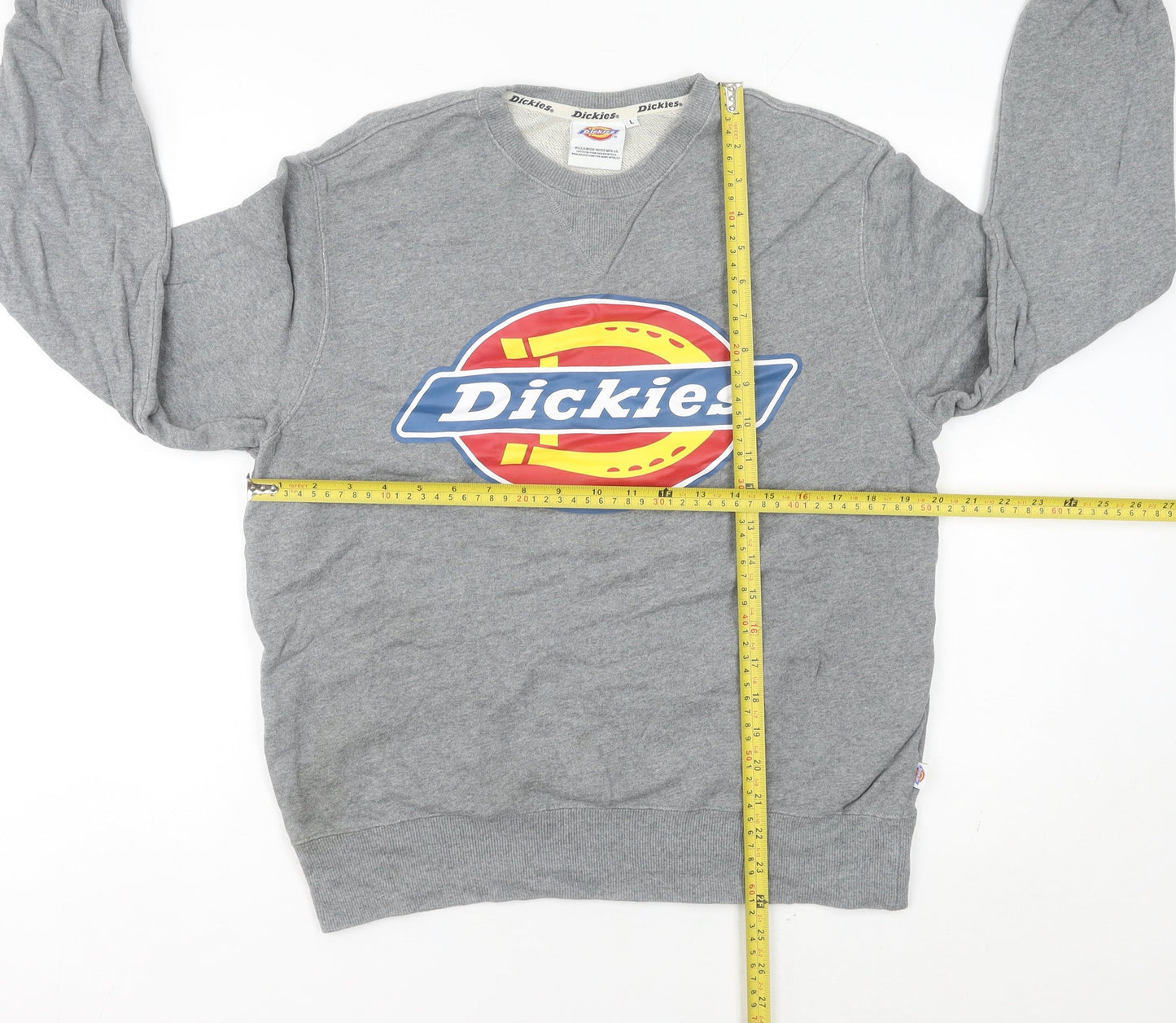 Dickies Women’s Grey Logo Sweatshirt Size 12 Long Sleeve Pullover