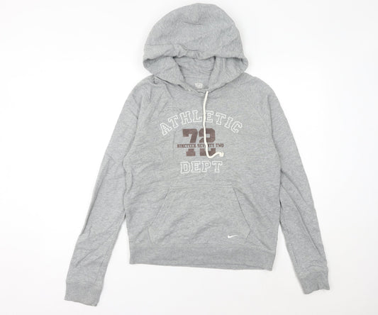 Womens UK 10 Regular Nike Grey Pullover Hoodie
