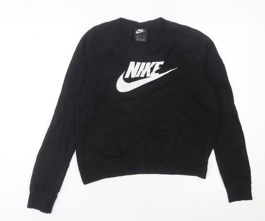 Womens UK 6 Regular Nike Black Pullover Sweatshirt