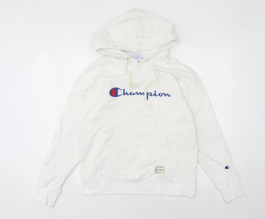 Champion Women's White Pullover Hoodie Medium Logo Sportswear