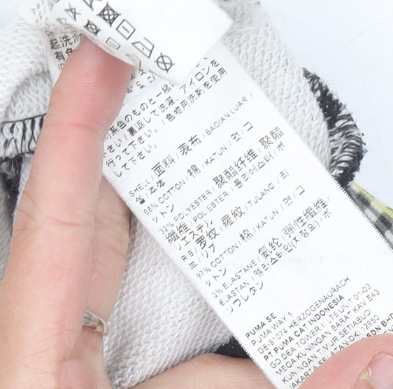 Puma Womens Multicoloured Check Sweatshirt Size 12 Long Sleeve Crew Neck