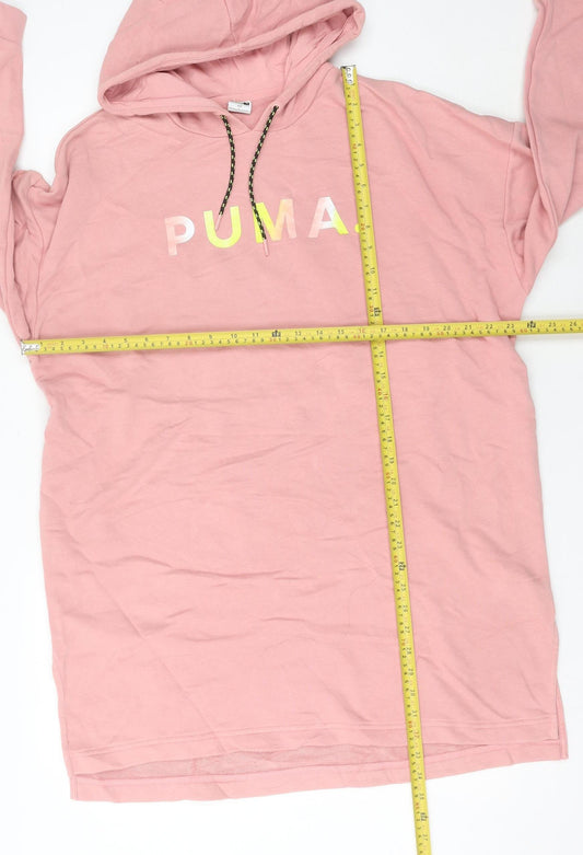 Puma Womens Pink Hoodie T-Shirt Dress Size 10 Casual Sportswear