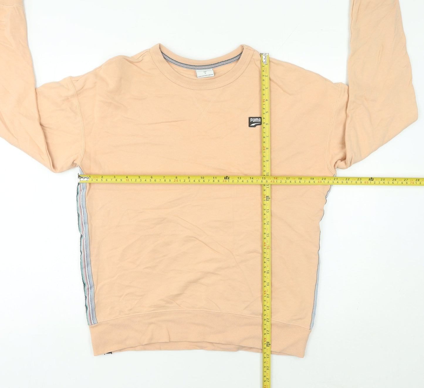 Puma Womens Beige Sweatshirt Size 12 UK Cotton Blend Crew Neck