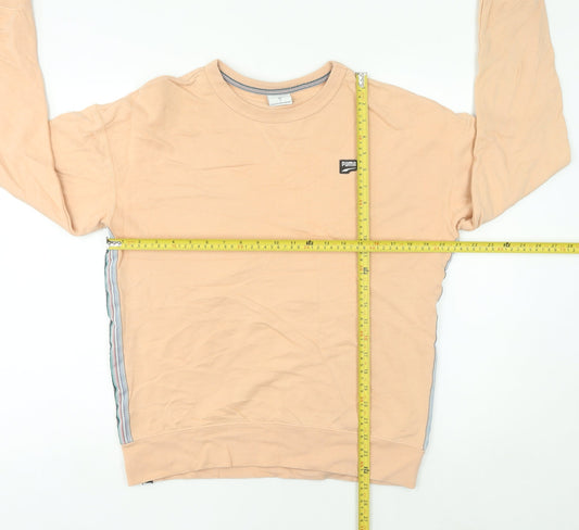 Puma Womens Beige Sweatshirt Size 12 UK Cotton Blend Crew Neck