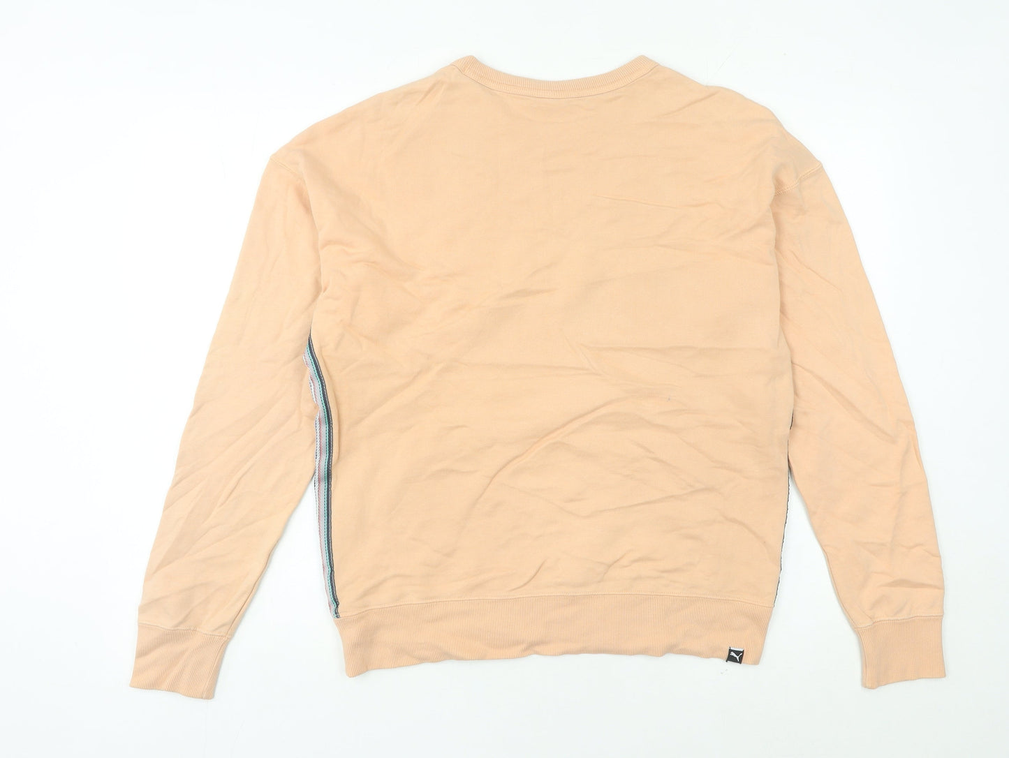 Puma Womens Beige Sweatshirt Size 12 UK Cotton Blend Crew Neck