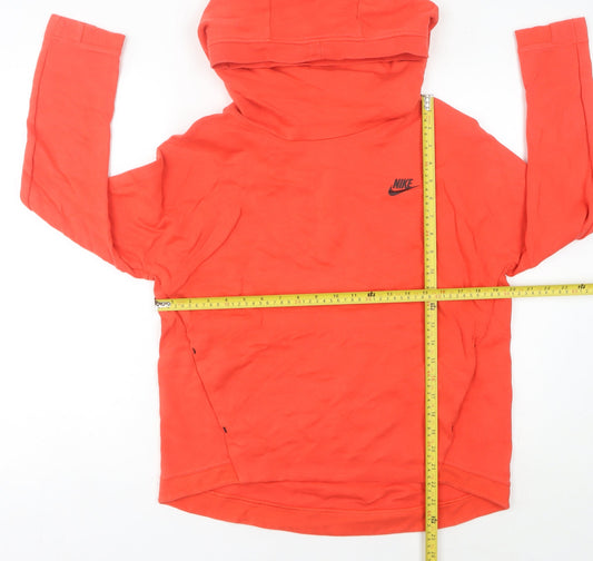 Nike Women’s Orange Pullover Hoodie Size 10 Regular Fit Activewear