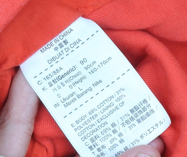 Nike Women’s Orange Pullover Hoodie Size 10 Regular Fit Activewear