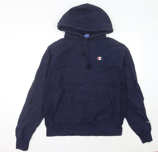 Champion Unisex Blue Pullover Hoodie Medium Logo Sportswear