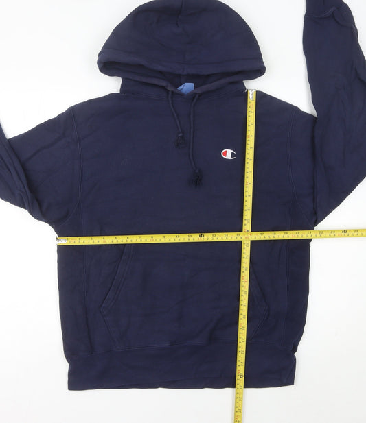 Champion Unisex Blue Pullover Hoodie Medium Logo Sportswear
