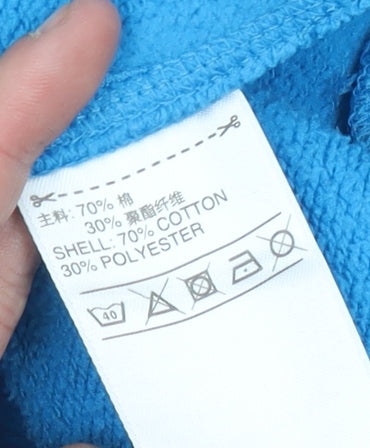 Adidas Womens Blue Hoodie UK 8 Pullover Cotton Blend Sportswear