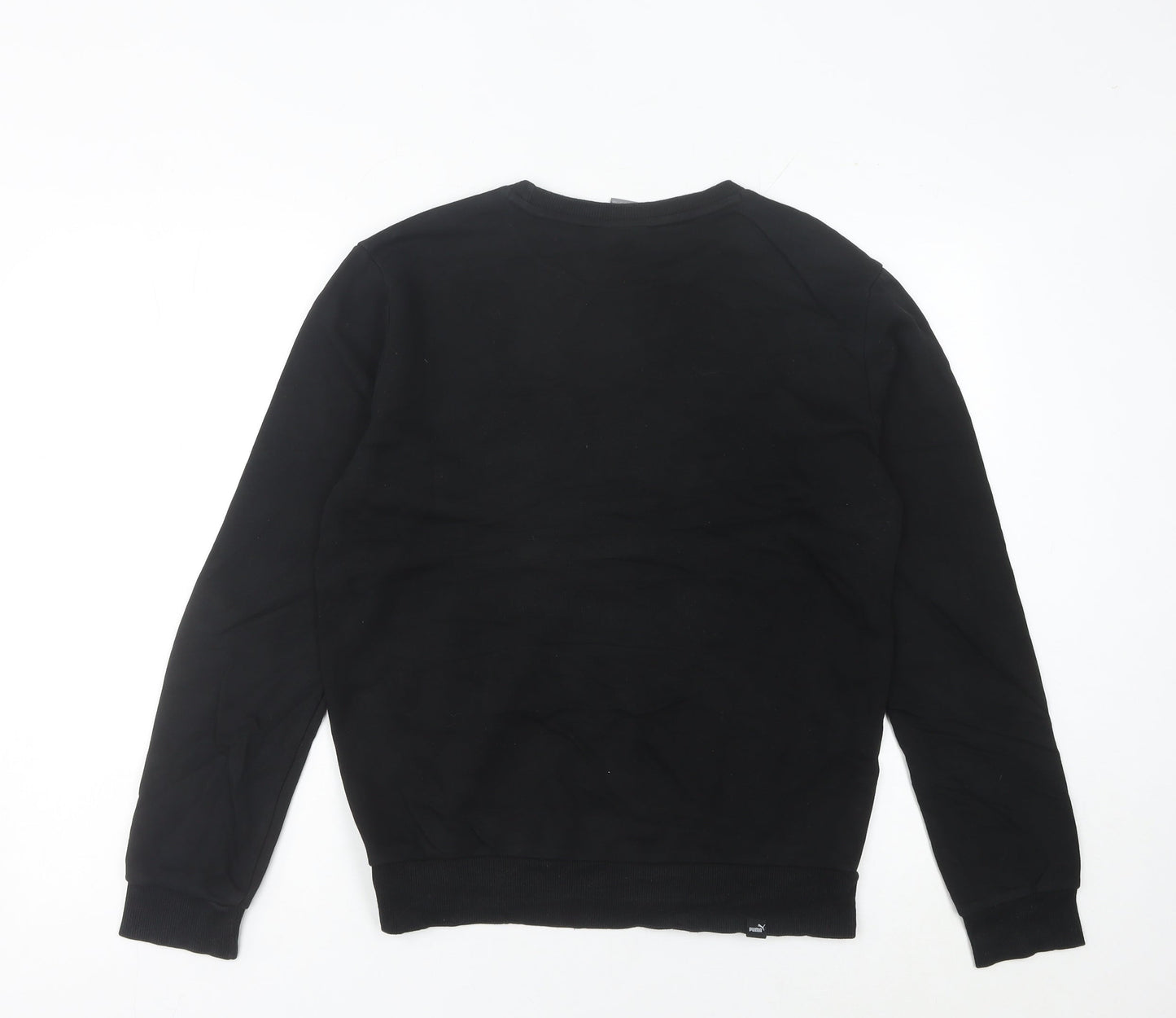 Puma Women Black Sweatshirt Size 6 UK Crew Neck Logo Pullover