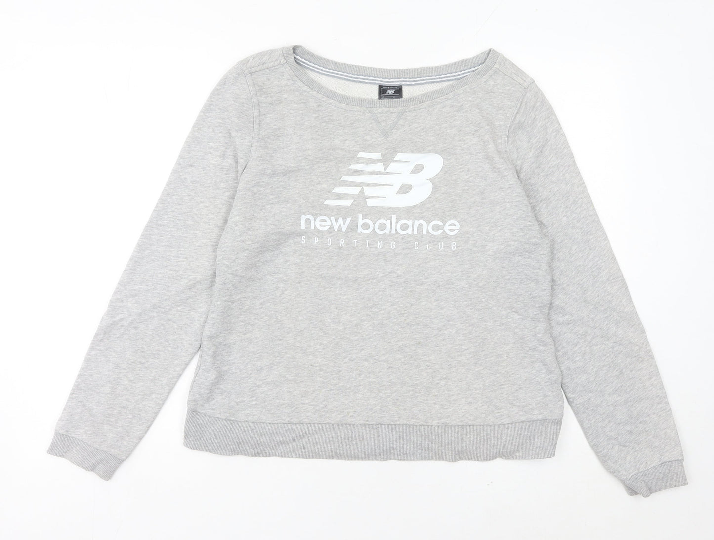 New Balance Women Grey Logo Sweatshirt Size 14 Raglan Sleeve