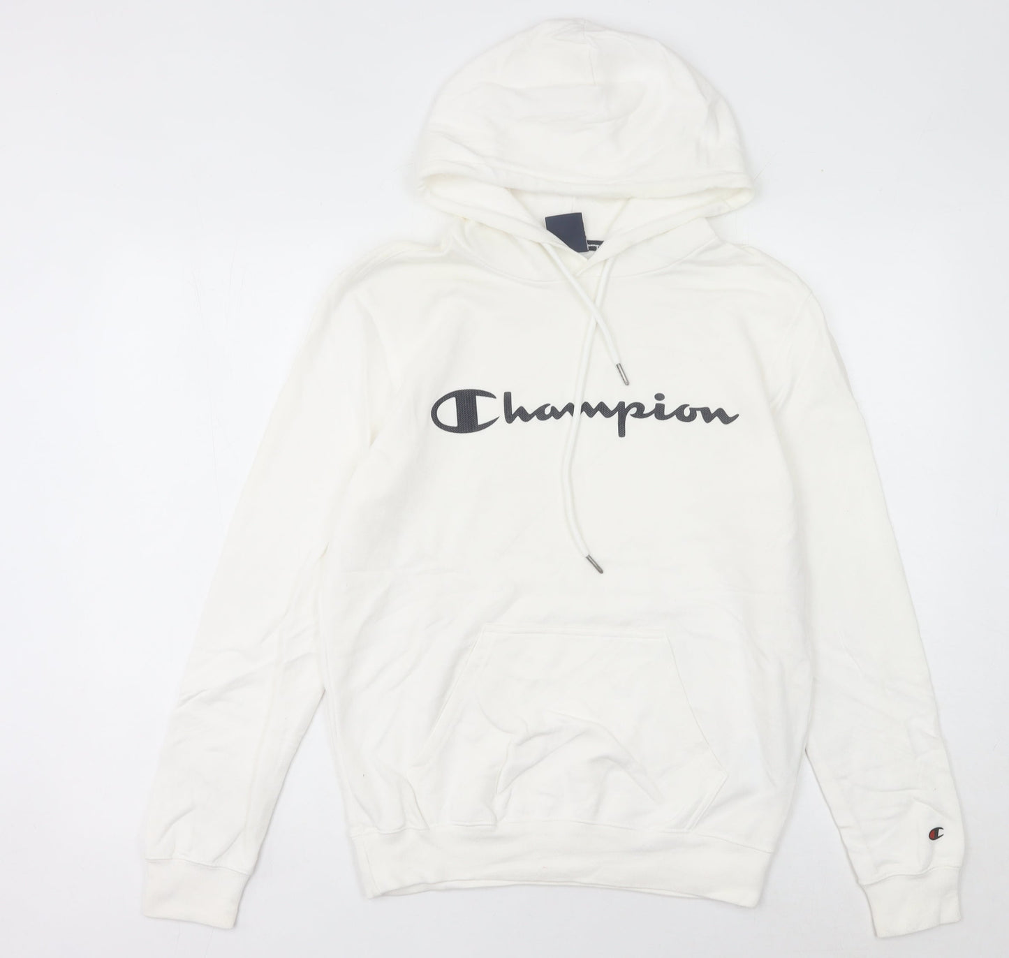 Champion Womens White Pullover Hoodie Small Logo Hooded Sweatshirt