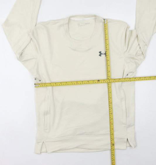Under Armour Womens Ivory Sweatshirt Size 12 Athletic Fit