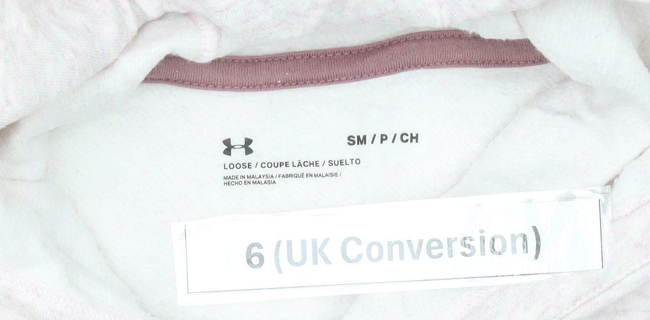 Under Armour Women’s Pink Hoodie Size 6 UK Loose Fit Pullover