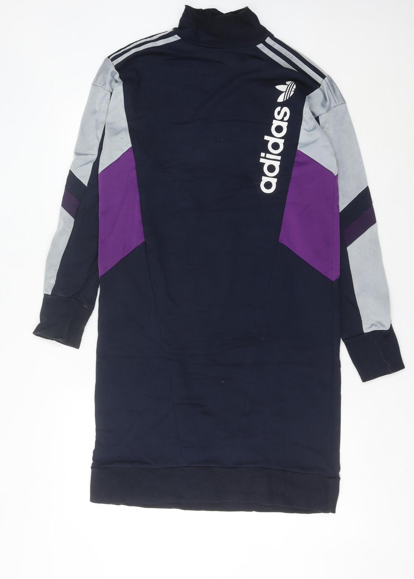 Adidas Women’s Blue Grey Purple Colourblock T-Shirt Dress Size 10