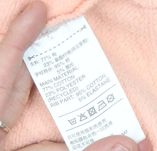 Adidas Womens Peach Sweatshirt Size 10 Cotton Blend Pullover