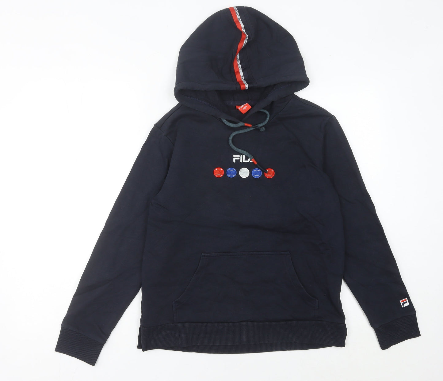 Fila Women's Blue Pullover Hoodie Size 8 Logo Embroidered Casual