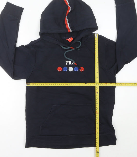 Fila Women's Blue Pullover Hoodie Size 8 Logo Embroidered Casual