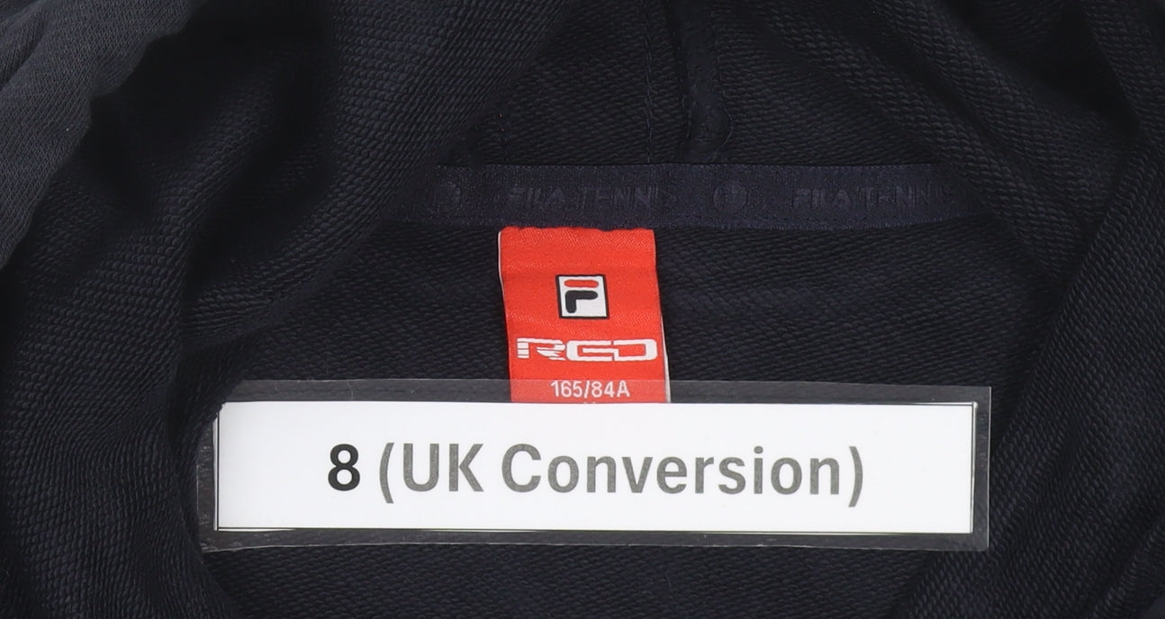 Fila Women's Blue Pullover Hoodie Size 8 Logo Embroidered Casual