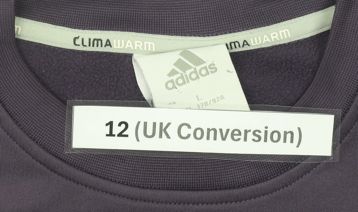Adidas Womens Purple Sweatshirt Size 12 Regular Fit Pullover Activewear