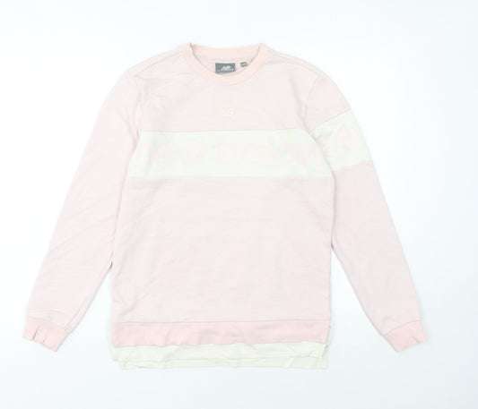 New Balance Women’s Pink XXS Pullover Sweatshirt Logo Sportswear