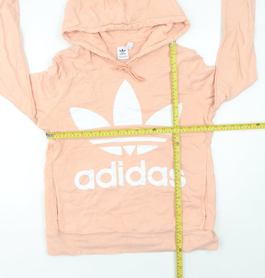 Adidas Womens Pink Pullover Hoodie Size 10 Logo Sports Casual