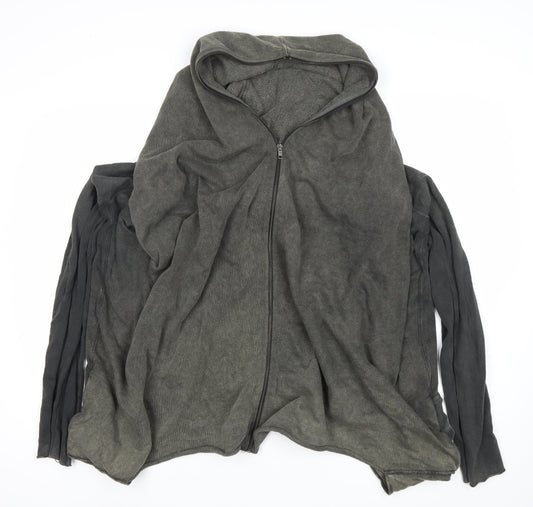 AllSaints Women’s Black Size 12 Cotton Full Zip Hoodie Sweatshirt