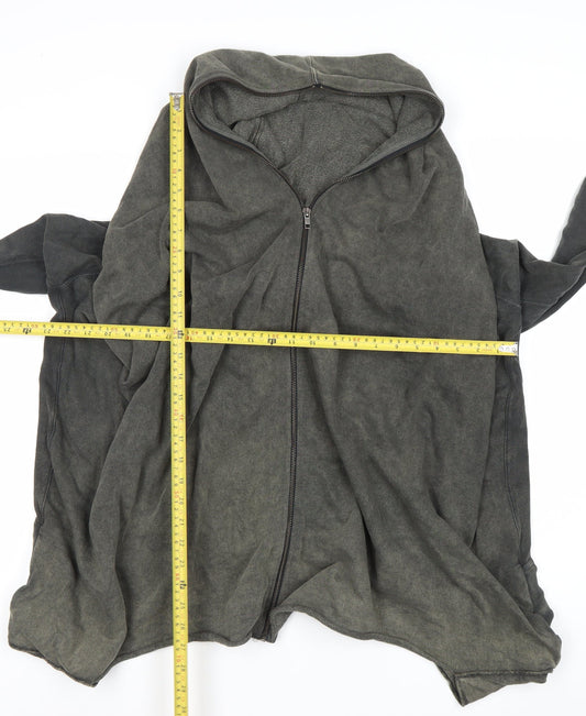 AllSaints Women’s Black Size 12 Cotton Full Zip Hoodie Sweatshirt