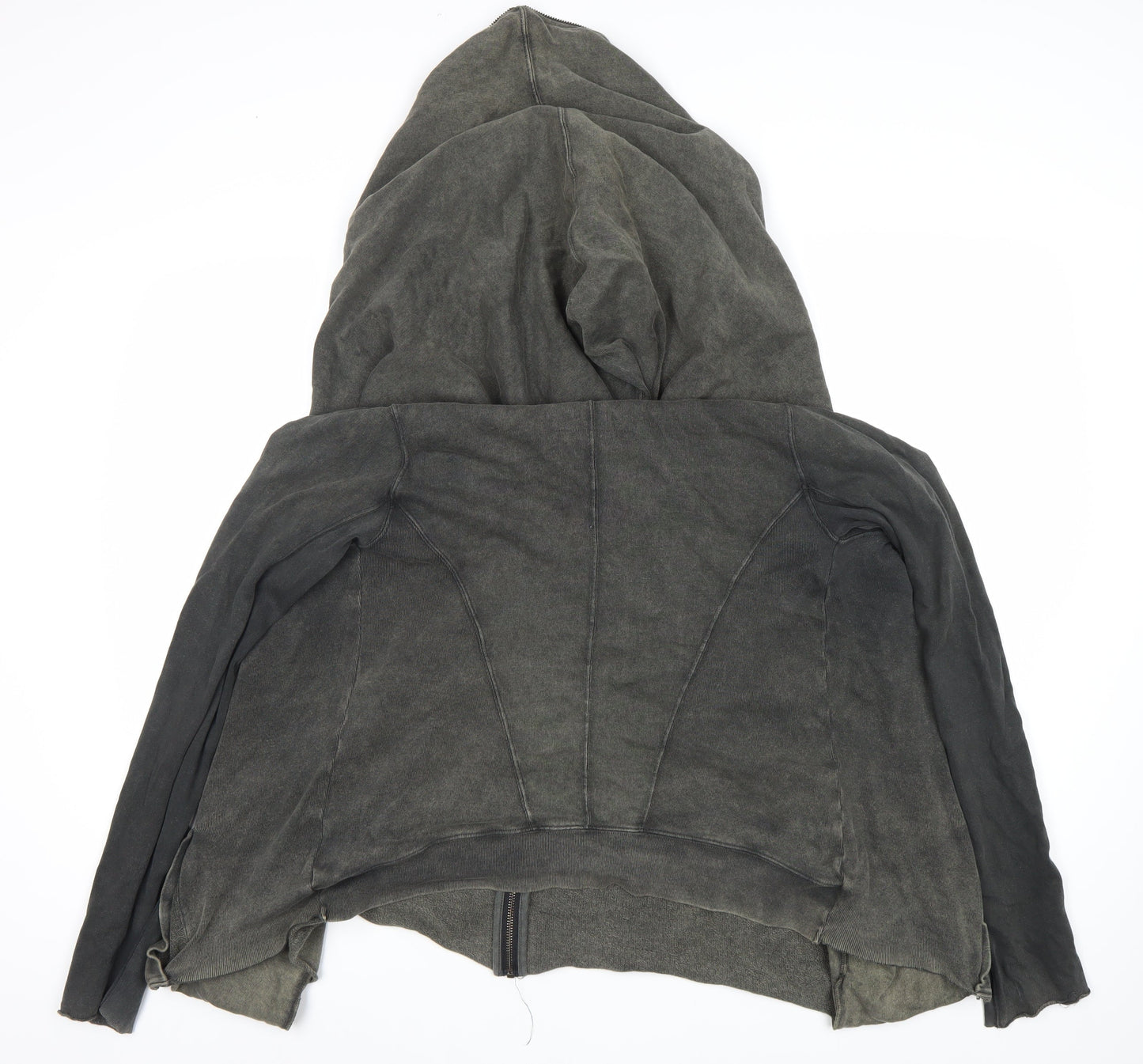 AllSaints Women’s Black Size 12 Cotton Full Zip Hoodie Sweatshirt