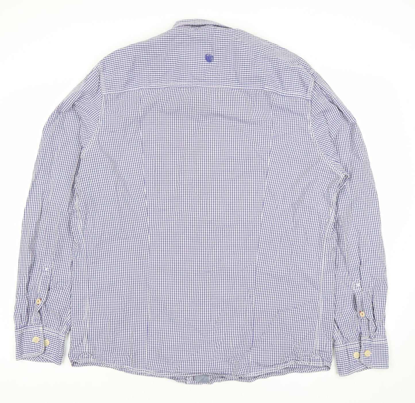 Fat Face Mens Blue Check Cotton Long Sleeve 2XL Dress Shirt