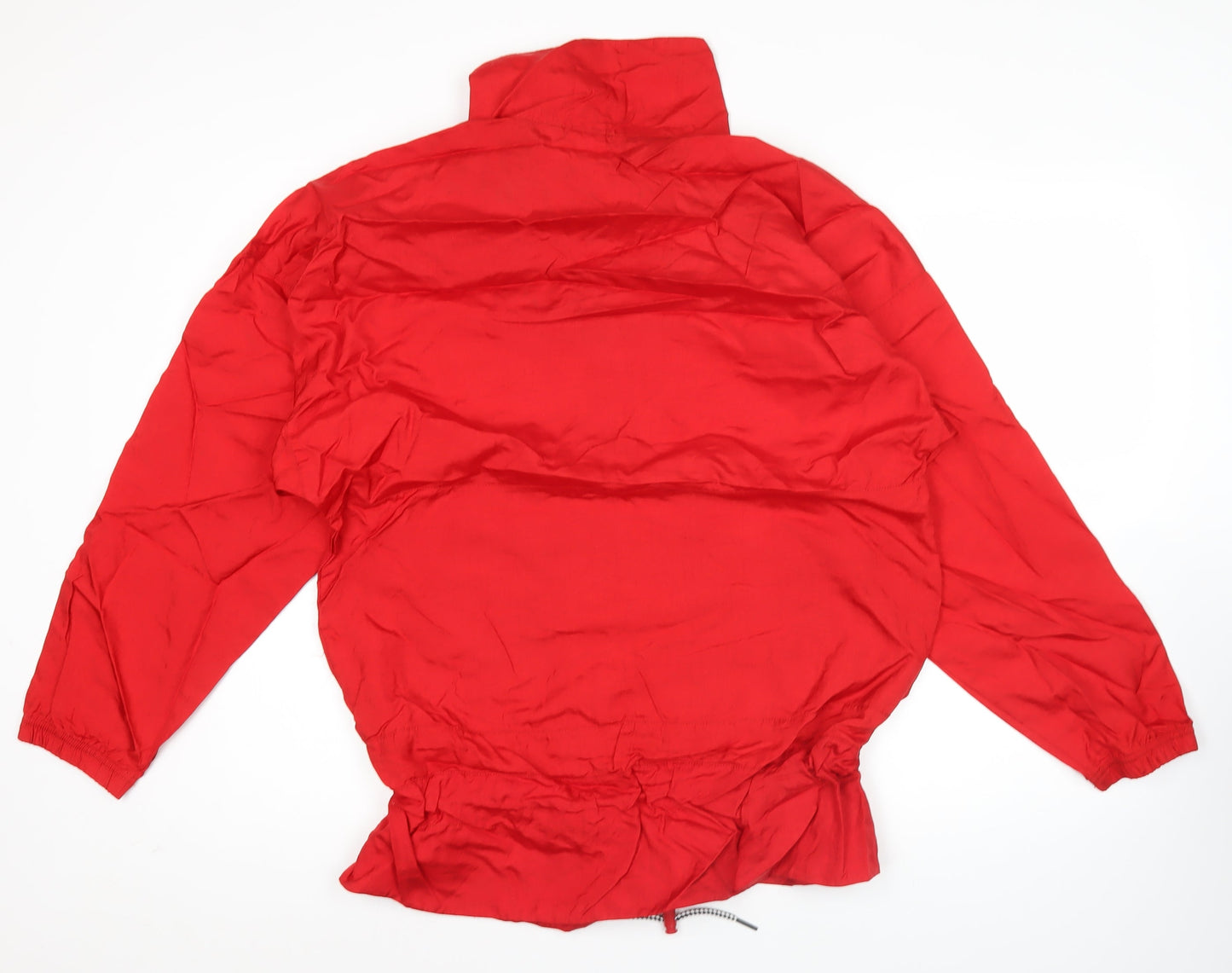 Adidas Womens Red Windbreaker Jacket Size 12 Nylon Sportswear