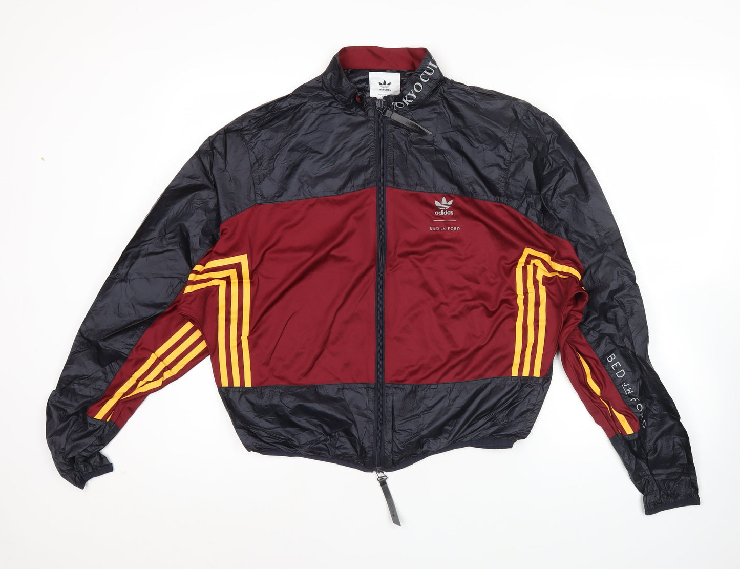 Adidas Men’s Black Red Track Jacket M Sports Logo Full Zip