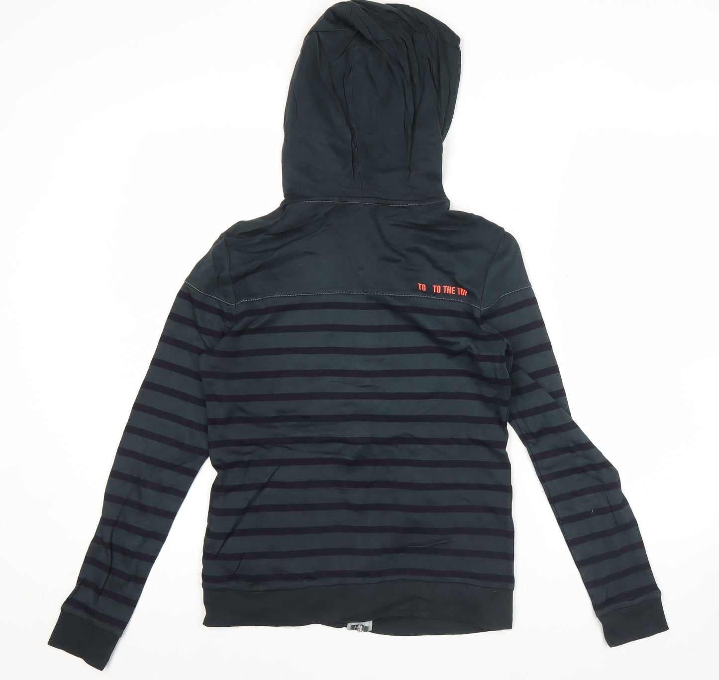 Kappa Womens Black Striped Full Zip Hoodie Size M UK 14