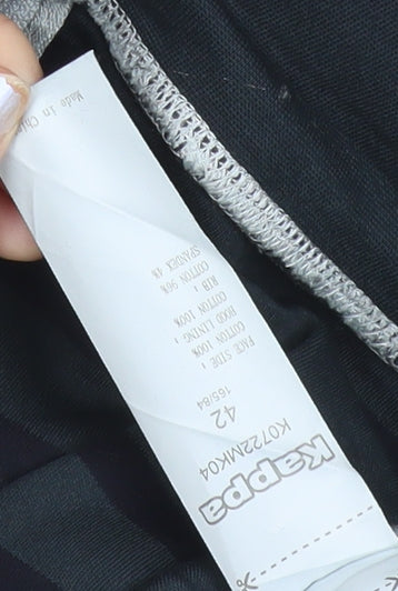 Kappa Womens Black Striped Full Zip Hoodie Size M UK 14