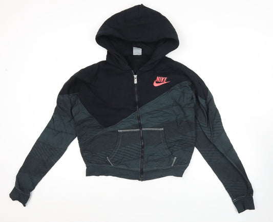 Womens UK S Regular Nike Black Full Zip Hoodie
