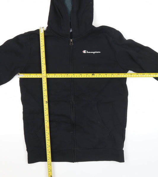 Champion Boys Black Full Zip Hoodie 11-12 Years Sports Casual