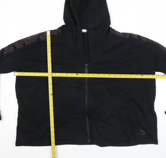 Puma Womens Black Size 12 Full Zip Hoodie Sports Loungewear