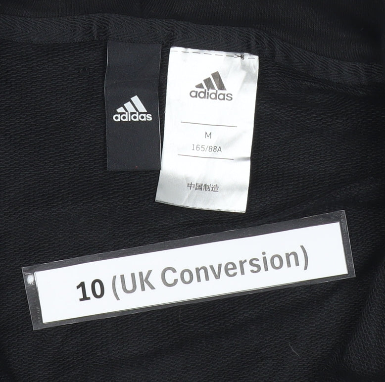 Adidas Women’s Black Full Zip Hoodie Size 10 Red Stripe Activewear