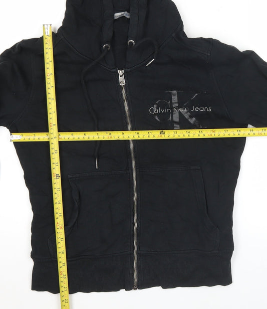 Calvin Klein Jeans Womens Black Small Full Zip Hoodie Sweatshirt