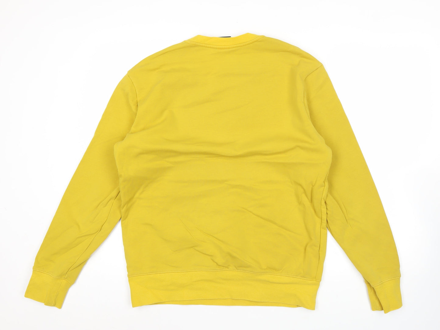 Champion Men’s Yellow Logo Sweatshirt L Crew Neck Pullover